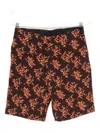 Fendi Coral-print Linen Shorts In Black