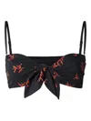 Fendi Coral-print Tie-front Bikini Top In Multi