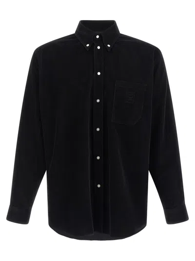 Fendi Corduroy Button-down Shirt In Black