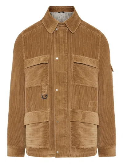 Fendi Corduroy Flap-pocket Shirt Jacket In Brown
