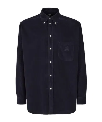 Fendi Corduroy Long-sleeved Shirt In Multicolor