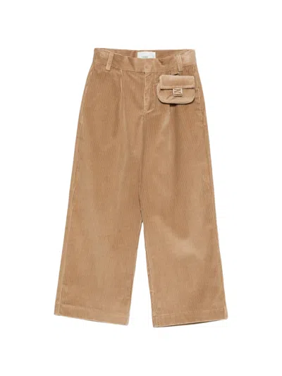 Fendi Corduroy Pants In Neutral