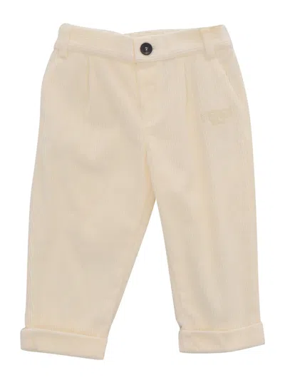 Fendi Kids' Corduroy Trousers In White