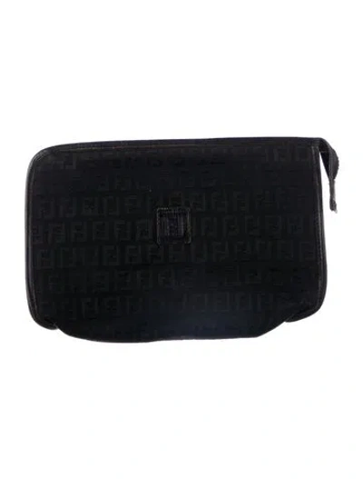 Pre-owned Fendi Cosmetic Bag In Blue
