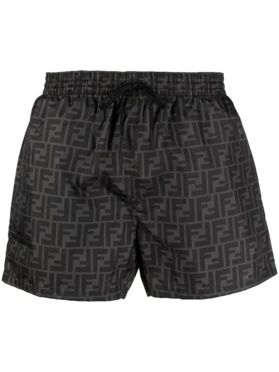 Fendi Costume Bermuda Pattern Ff Clothing In Black