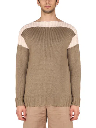 Fendi Cotton And Cashmere Sweater In Brown
