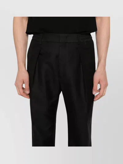 Fendi Cotton And Hemp Blend Trousers In Black