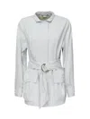 Fendi Cotton And Silk Blouson In Gray