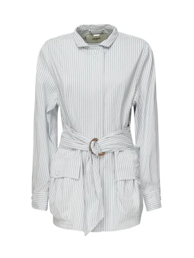 FENDI COTTON AND SILK BLOUSON