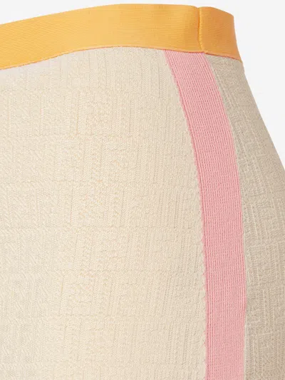 Fendi Cotton And Silk Colour-block Skirt In Multi