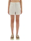 Fendi White Striped Cotton And Silk Shorts