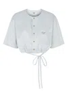 Fendi Women's Striped Cotton And Silk Shirt In Blue