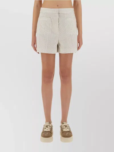 Fendi Cotton And Silk Striped Shorts