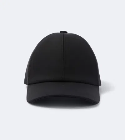Fendi Cotton Baseball Cap In Black