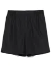 Fendi Black Cotton Bermuda Shorts Men In Black