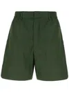 Fendi Bermuda Shorts Cotton Elastic Waistband In Green
