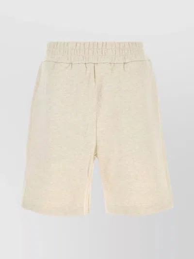 Fendi Cotton Bermuda Shorts With Back Pocket In Neutral