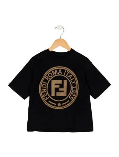 Pre-owned Fendi Babies' Cotton Black And Neutral Patterned Short Sleeve Shirt