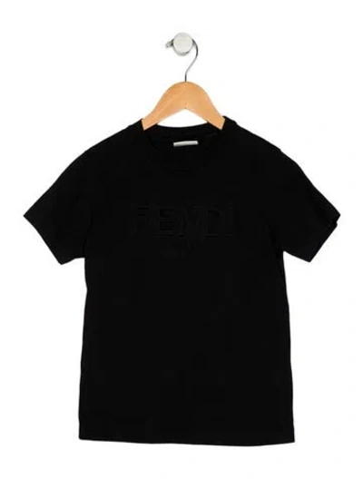 Pre-owned Fendi Kids' Cotton Black Short Sleeve T-shirt