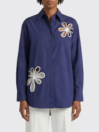 Fendi Cotton Blend Shirt In Blue