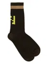 Fendi Cotton-blend Socks In Black