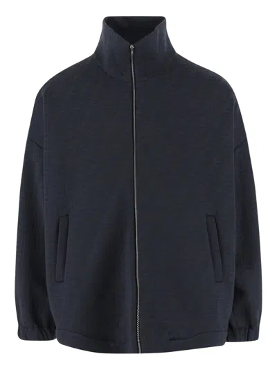 Fendi Cotton Blend Sweatshirt In Blue
