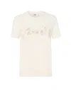 Fendi Beige Cotton And Linen T-shirt With Logo