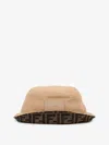 Fendi Logo Patch Monogram Bucket Hat In Sand