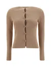 Fendi Biscuit Cotton Blend Cardigan In Buff