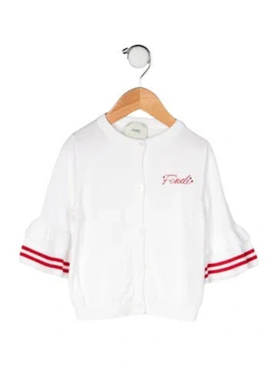Pre-owned Fendi Babies' Cotton Cardigan Sweater In White