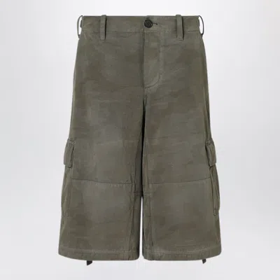 Fendi Cotton Cargo Shorts In Green