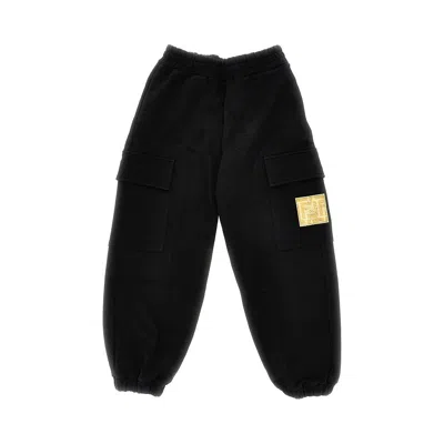 Fendi Cotton Cargo Sweatpants Kids In Black