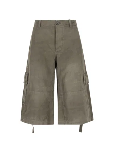 Fendi Cotton Cargo Trousers In Green