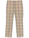 Fendi Beige Cotton Check Pants In Brown