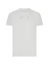 Fendi Cotton Crew Neck T-shirt With Tonal Embroidered Lettering In White