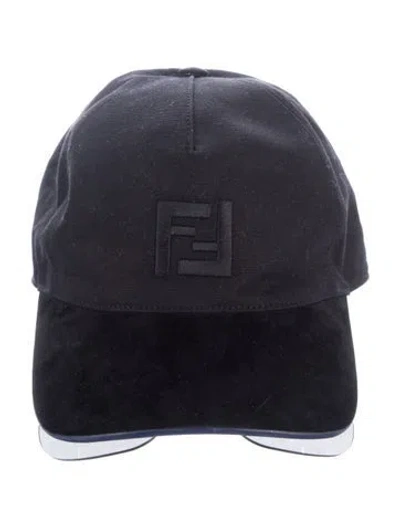 Pre-owned Fendi Cotton Embroidered Baseball Hat In Black