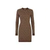 Fendi Ff Monogram Mini Dress In Brown