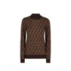 Fendi Cotton Ff Sweater In Brown