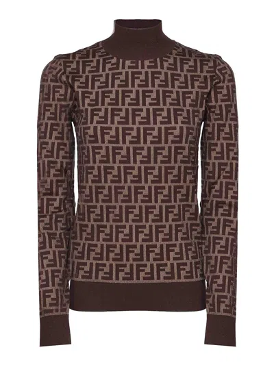 FENDI SUÉTER CUELLO REDONDO - MARRÓN