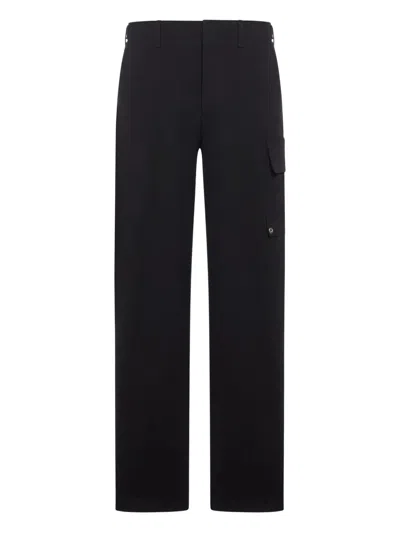 Fendi Calvin Klein Cotton Gabardine Trousers In Black