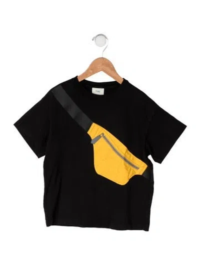Pre-owned Fendi Kids' Cotton Graphic Print T Shirt In Black