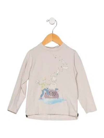Pre-owned Fendi Babies' Cotton Grey Graphic Long Sleeve T-shirt In Gray