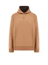 Fendi Men Cotton Hooded Sweatshirt In Brown