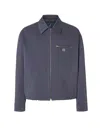 Fendi Men Cotton Jacket With Ff Detail In Blue