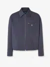 Fendi Men Cotton Jacket With Ff Detail In Blue