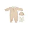 Fendi Cotton Jersey Three-pieces Set Kids In Brown