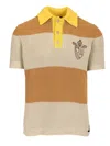 Fendi Logo Club Crest Ribbed Knit Polo T-shirt