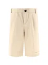 Fendi Cotton-linen Shorts In Neutrals