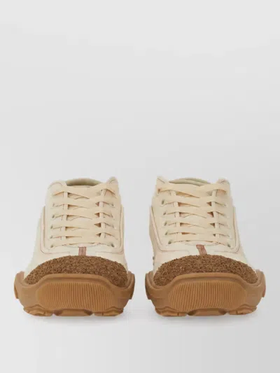 Fendi Cotton Low-top Sneakers In Brown