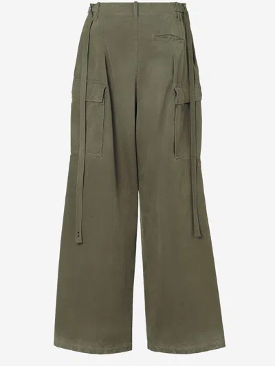 Fendi Cotton Military Utilitarian Cargo Pants In Green